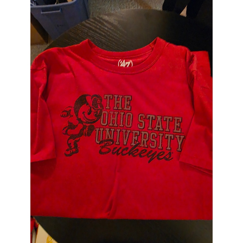 47 Brand Ohio State University Buckeyes Brutus Graphic T-Shirt Red Mens Medium